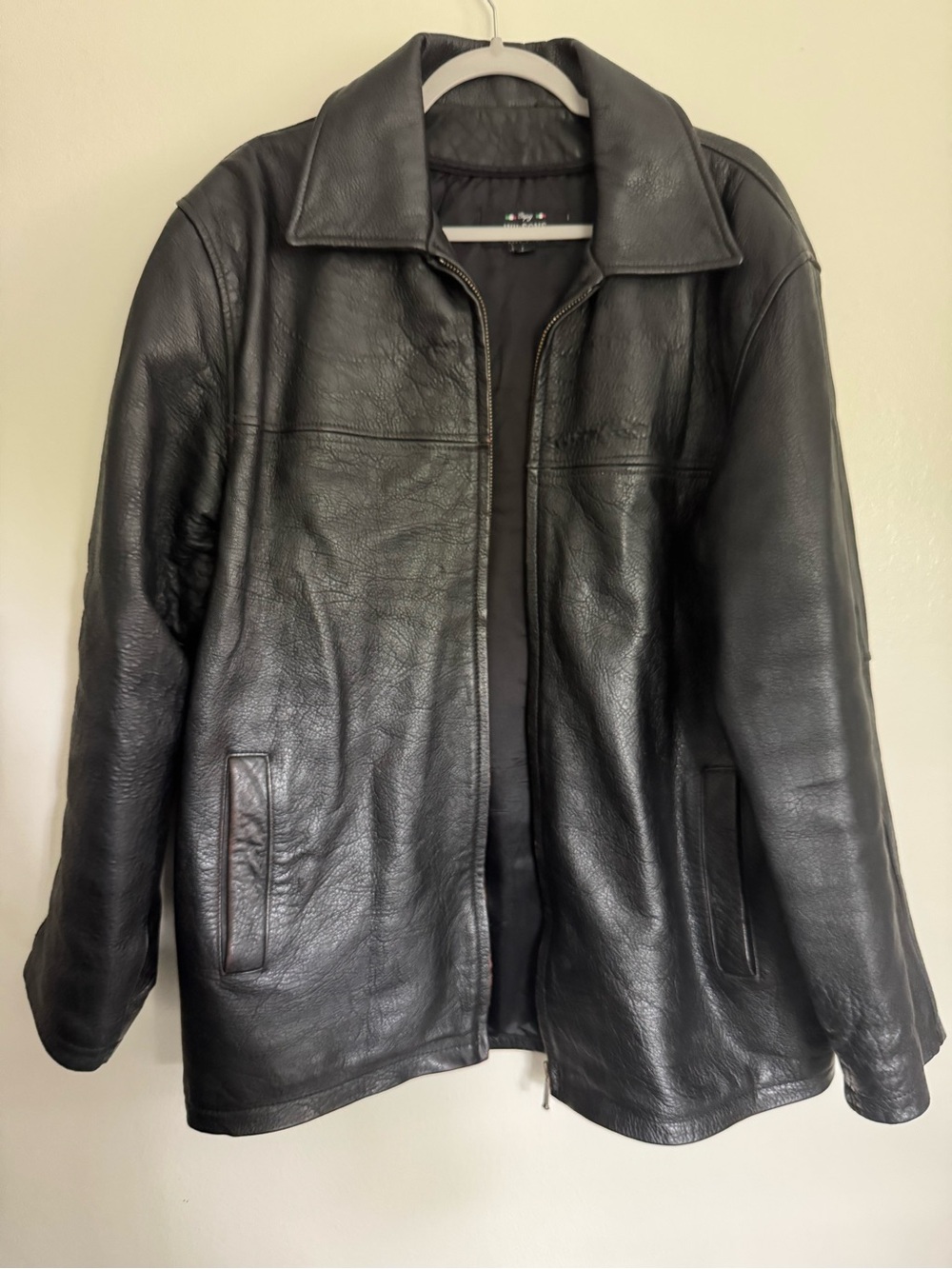 Vintage WILSONS LEATHER Pelle Studio Black Jacket - Men's Size Large - Y2K